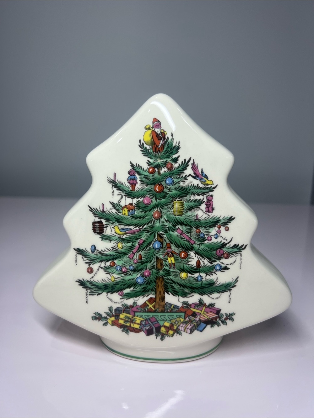 Vintage Spode Christmas Tree Porcelain Coin Bank Made in England